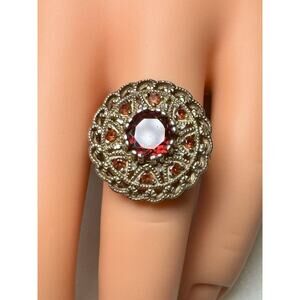 Ross Simmons Sterling Silver 925 Garnet Statement Cocktail Ring